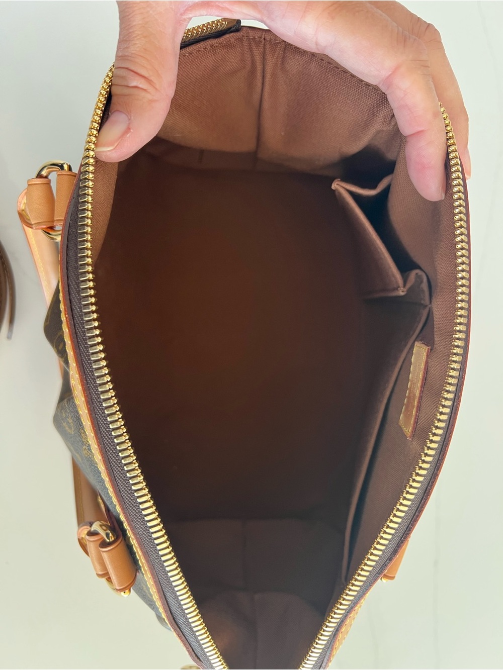 Louis Vuitton Monogram Canvas Top-Handle Satchel in Brown & Tan - Picture 6 of 7